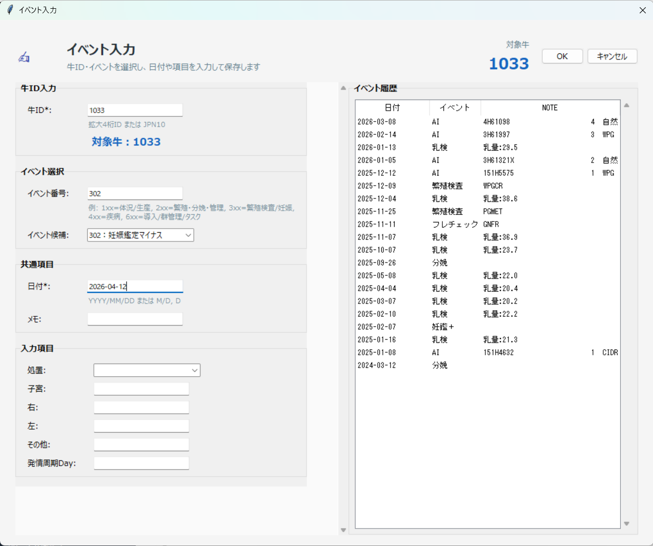 妊娠鑑定マイナス（PDN）
